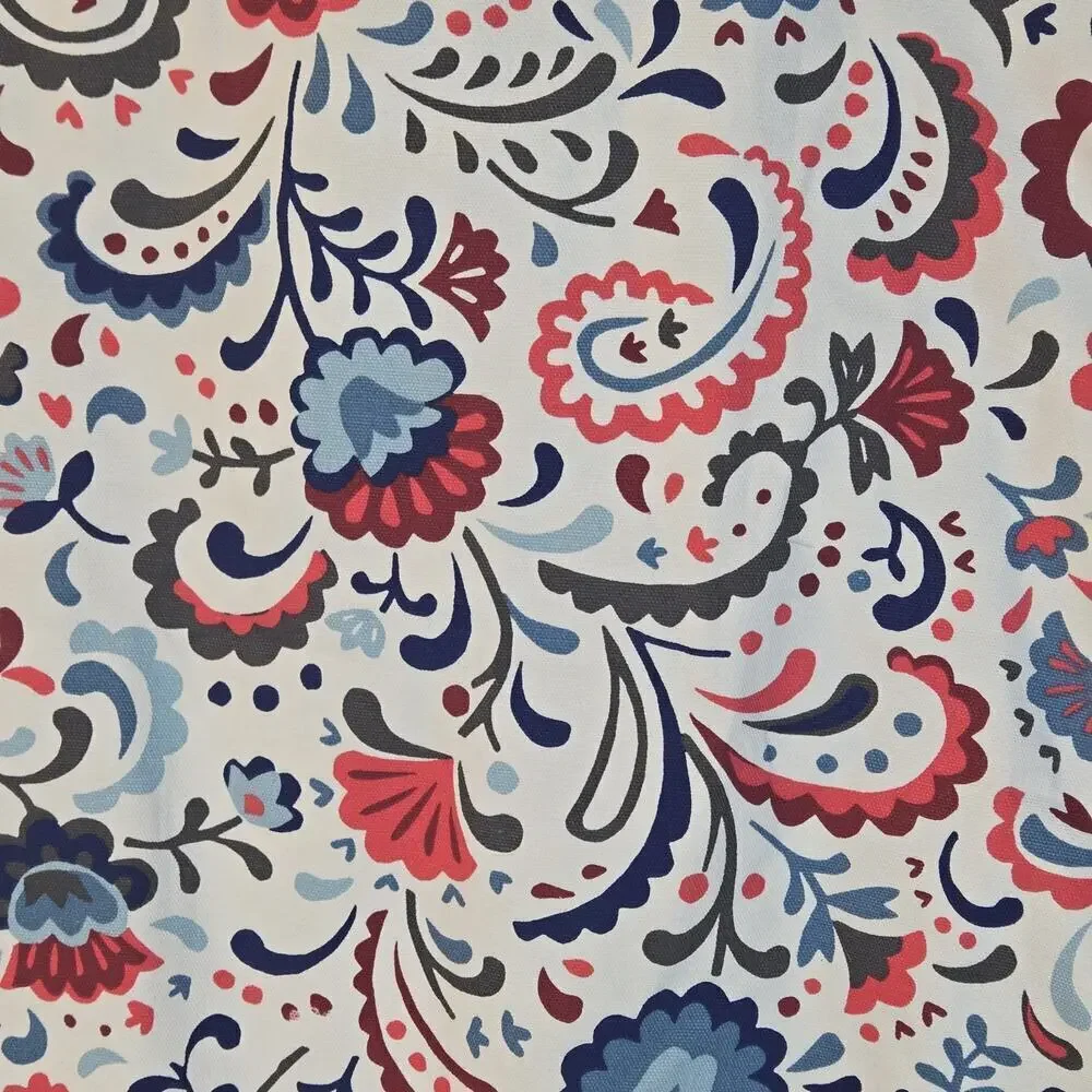 IKEA Kratten 20 X 20 Floral Pillow Cover Scandinavian Folk Art Boho Blue Red Zip